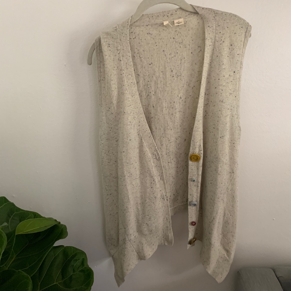Anthropologie Moth Sweater Vest Buttons Small
